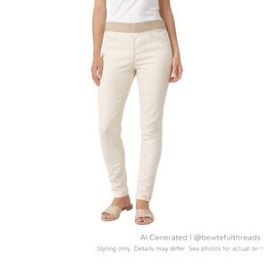 Free People W29 Cream Skinny Jeans Stretch Mid Rise Minimalist